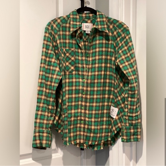Urban Outfitters BDG Brixton Flannel Button
Down in Green Multi Size XS Grunge - Picture 3 of 6